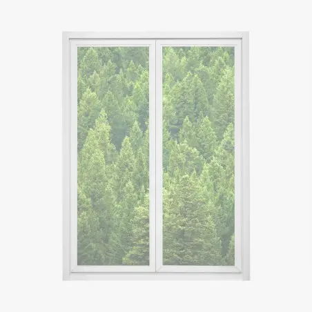 Adesivo per finestra foresta di pini smeraldo • Wallissimo®