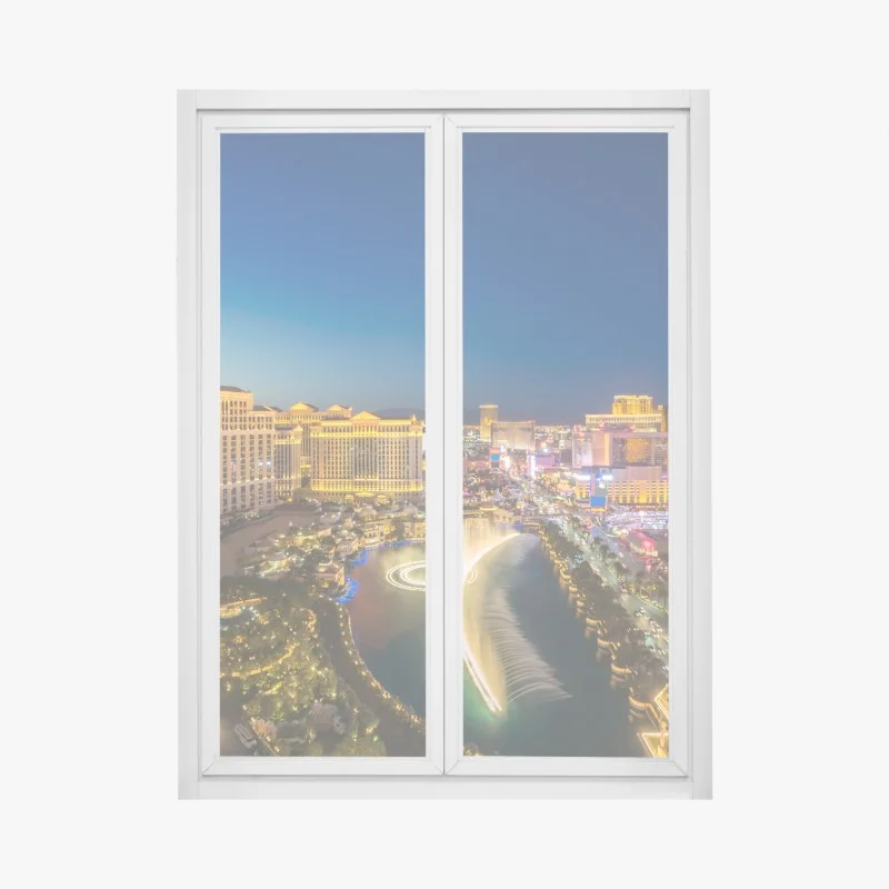 Adesivo per finestra panorama notturno della strip di Las Vegas