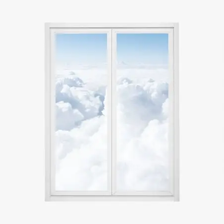 Adesivo per finestra nuvole soffici nel cielo azzurro • Wallissimo®