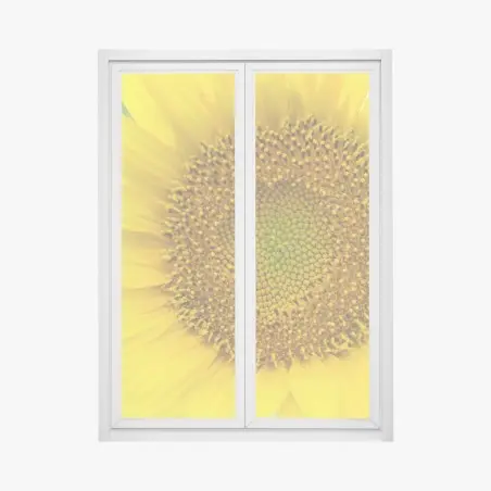 Adesivo per finestra girasole luminoso su sfondo sfocato • Wallissimo®