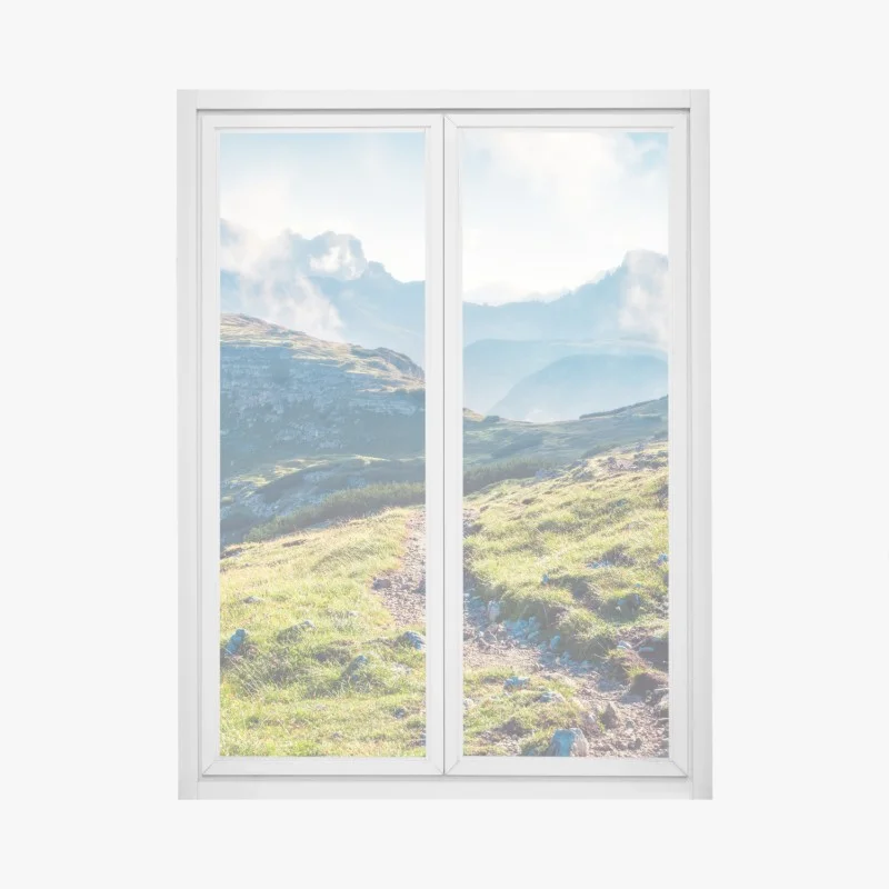 Adesivo per finestra sentiero mattutino sulle Dolomiti, Monte Piana