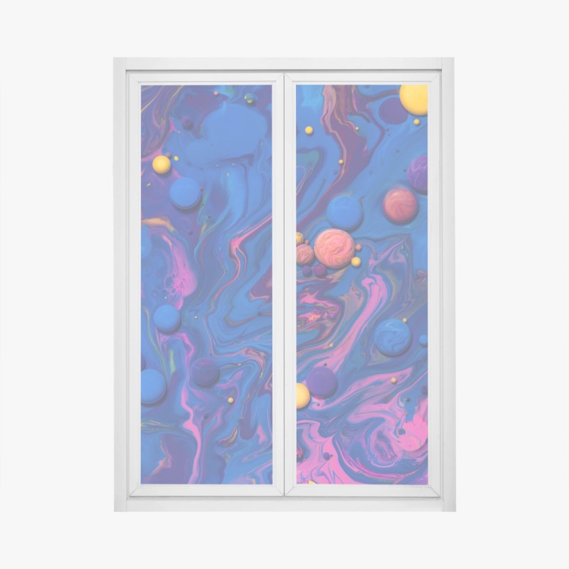 Adesivo per finestra vortici cosmici di colore