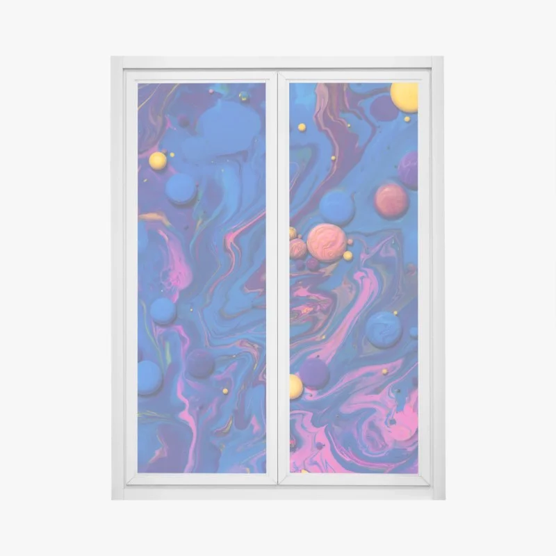 Adesivo per finestra vortici cosmici di colore