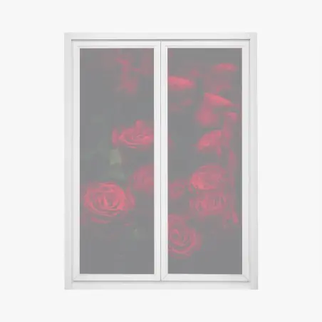 Adesivo per finestra composizione di rose rosse su sfondo scuro • Wallissimo®