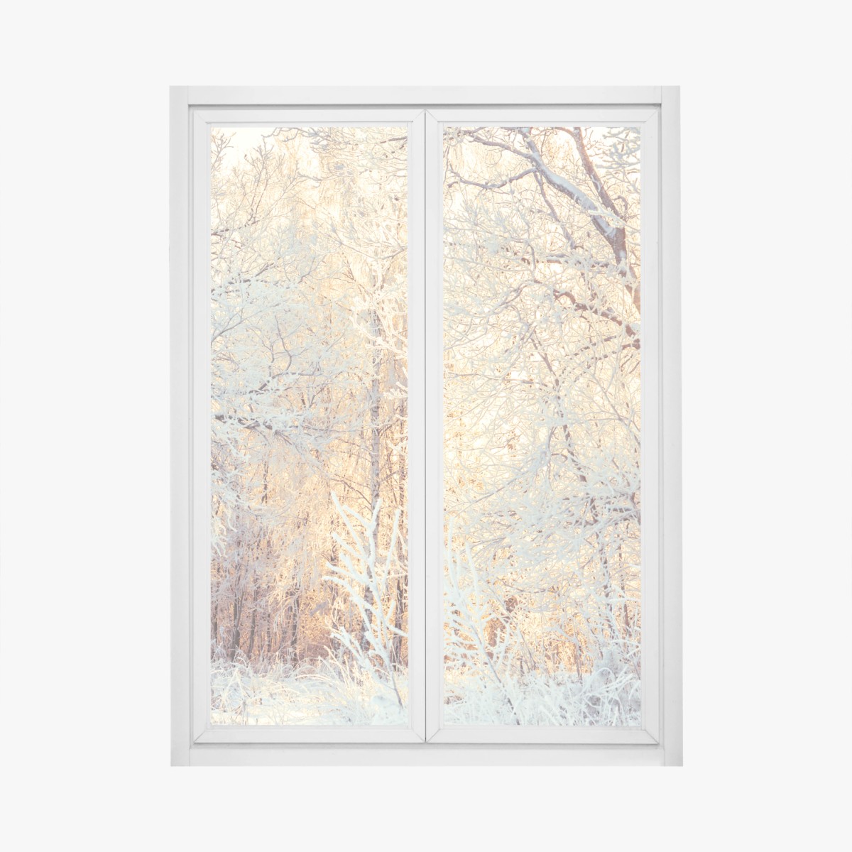 Adesivo per finestra incanto invernale al tramonto • Wallissimo®