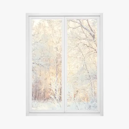 Adesivo per finestra incanto invernale al tramonto • Wallissimo®