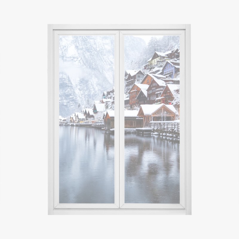 Adesivo per finestra paesaggio da sogno di Hallstatt