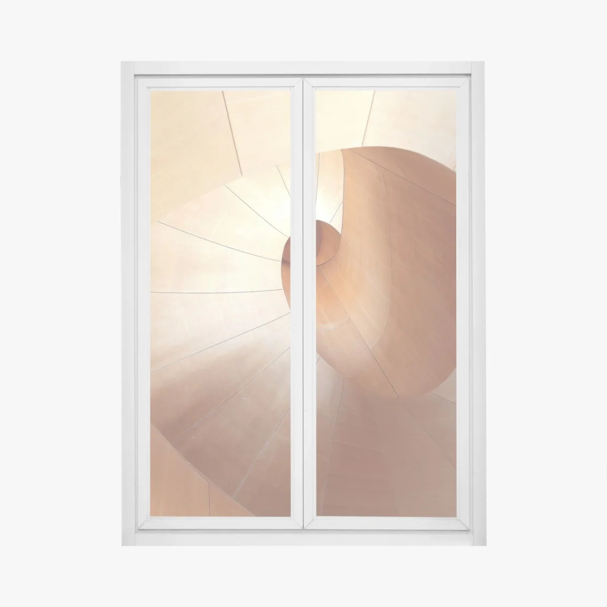 Adesivo per finestra spirale in legno astratta • Wallissimo® Adesivo per finestra spirale in legno astratta • Wallissimo®