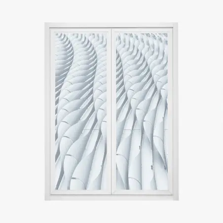 Adesivo per finestra motivo architettonico ondulato • Wallissimo®