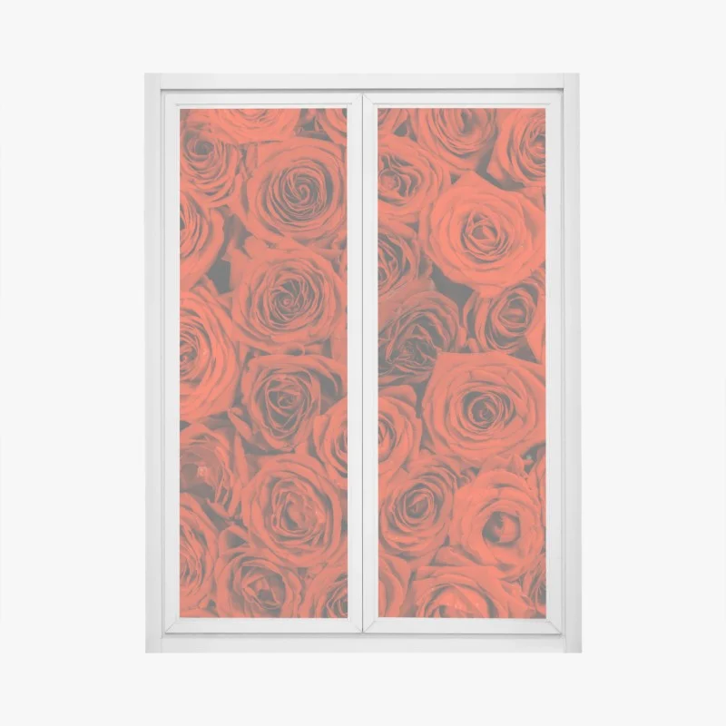 Adesivo per finestra sinfonia di rose rosse