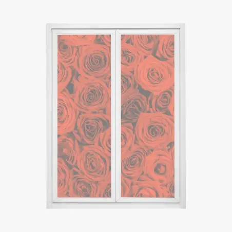 Adesivo per finestra sinfonia di rose rosse • Wallissimo®