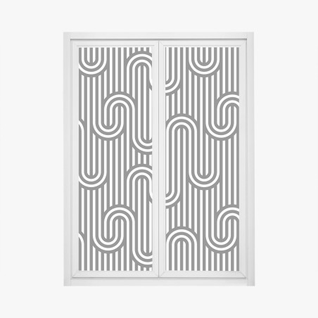Adesivo per finestra effetto ottico a righe ondulate • Wallissimo®