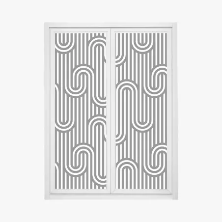 Adesivo per finestra effetto ottico a righe ondulate • Wallissimo®