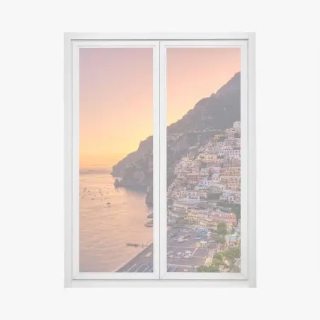 Adesivo per finestra tramonto sulla Costiera Amalfitana • Wallissimo®