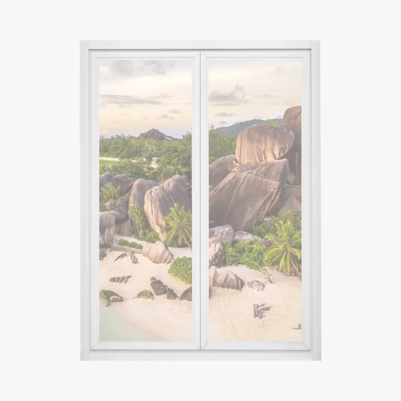Adesivo per finestra spiaggia di Anse d'Argent, La Digue