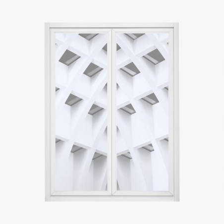 Adesivo per finestra trama di archi geometrici • Wallissimo®