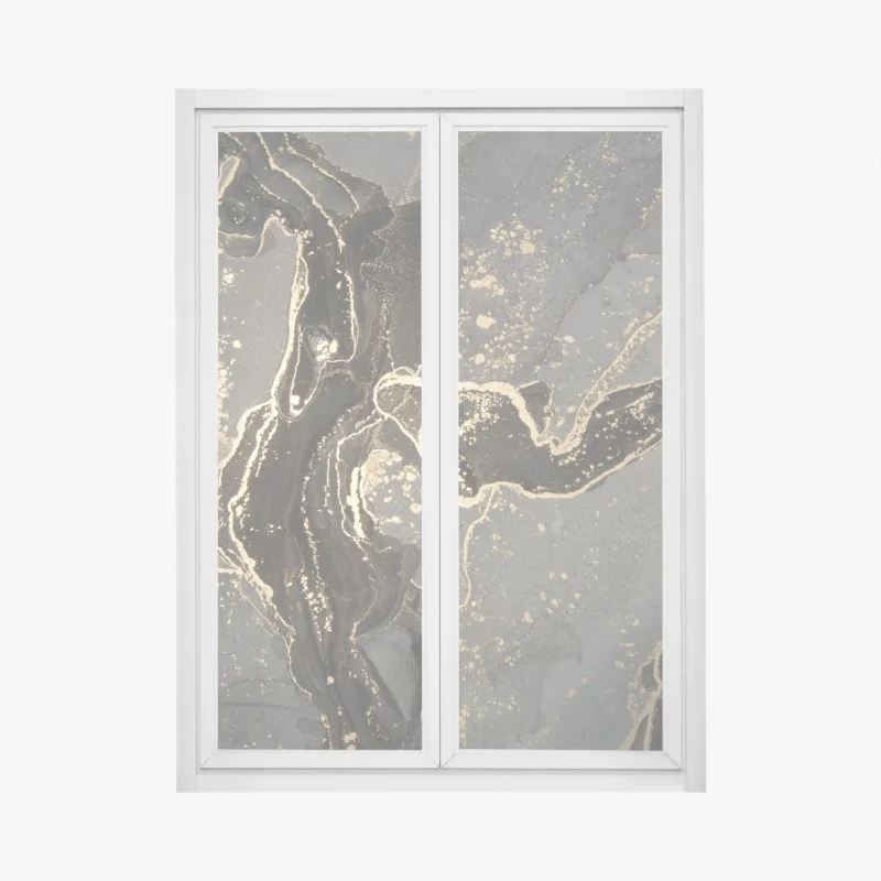 Adesivo per finestra venature dorate su fondo nero