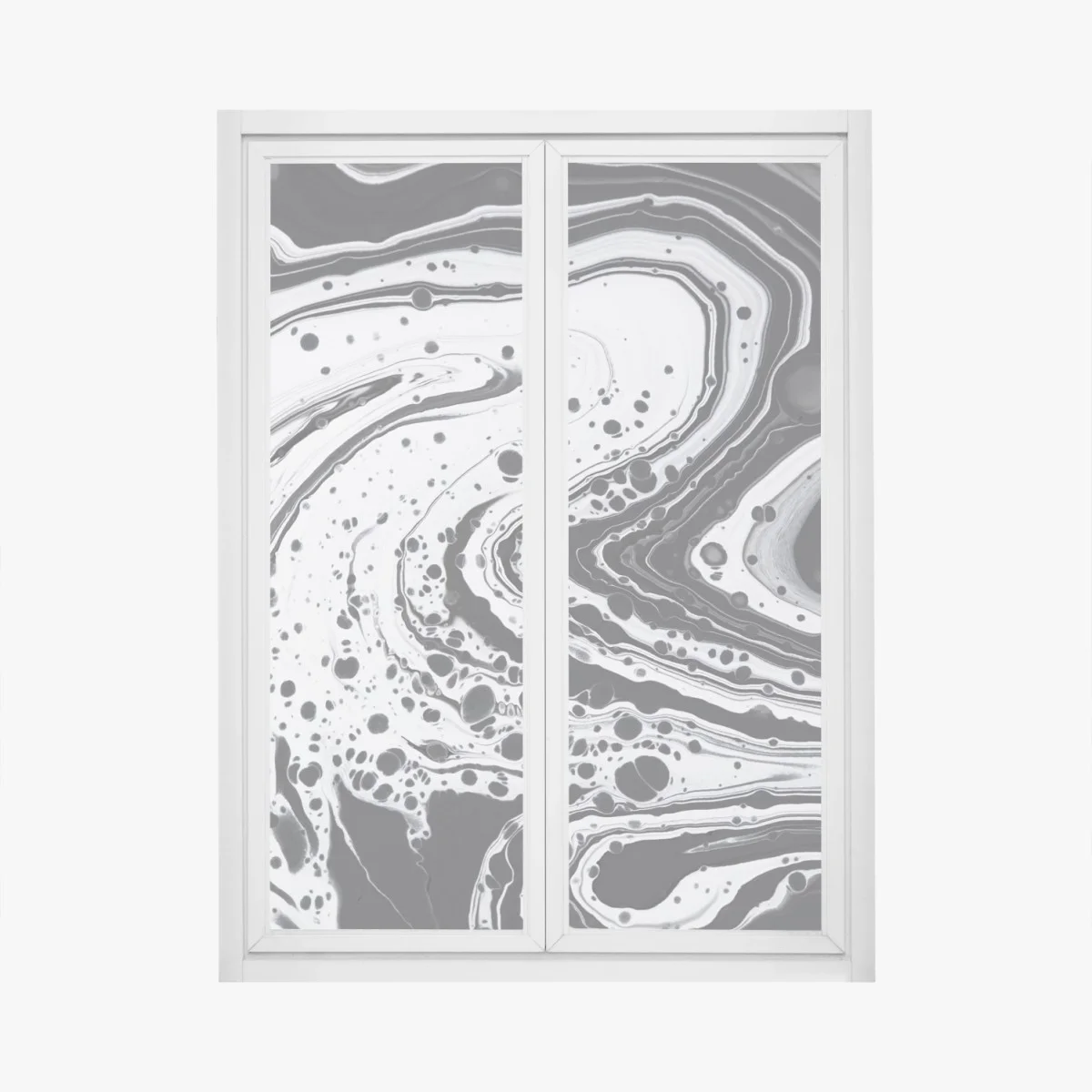 Adesivo per finestra arte astratta marmorizzata in bianco e nero • Wallissimo® Adesivo per finestra arte astratta marmorizzata in bianco e nero • Wallissimo®