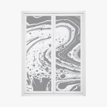 Adesivo per finestra arte astratta marmorizzata in bianco e nero • Wallissimo®