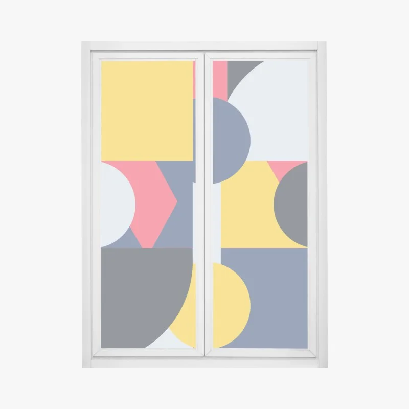 Adesivo per finestra composizione geometrica dai colori vivaci