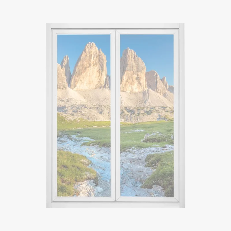 Adesivo per finestra vista monumentale delle Tre Cime di Lavaredo