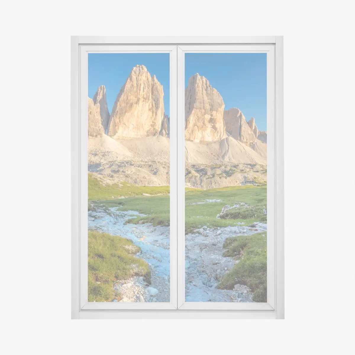 Adesivo per finestra vista monumentale delle Tre Cime di Lavaredo • Wallissimo®