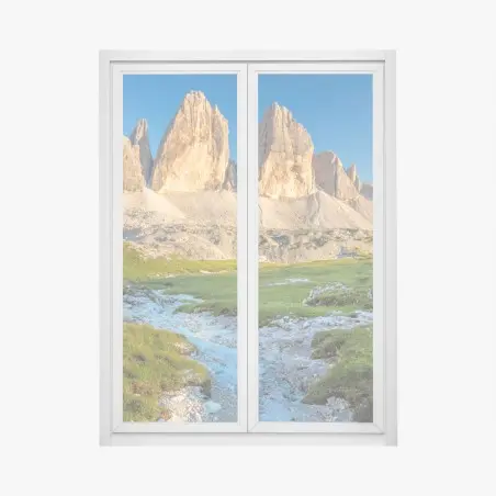 Adesivo per finestra vista monumentale delle Tre Cime di Lavaredo • Wallissimo®