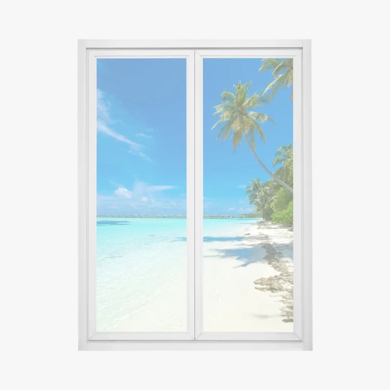 Adesivo per finestra paradiso tropicale alle Maldive
