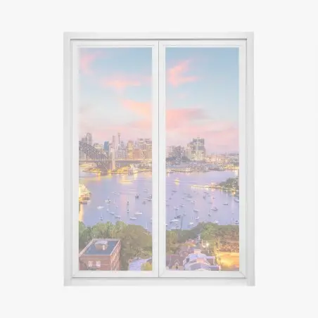 Adesivo per finestra tramonto sul porto di Sydney • Wallissimo®