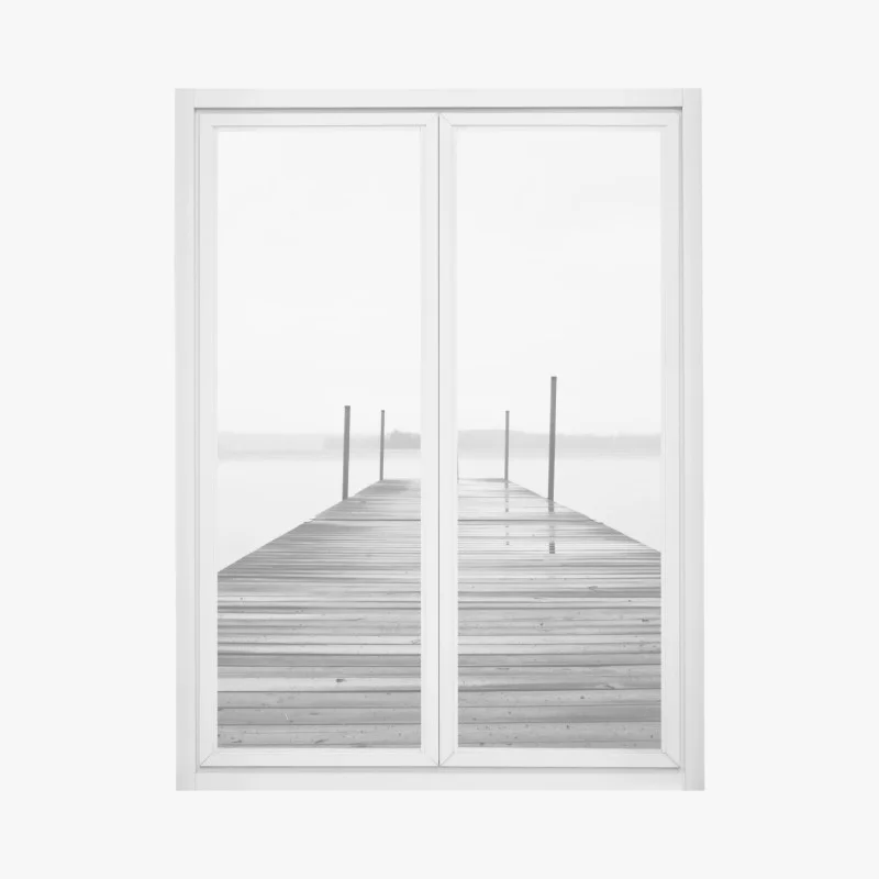 Adesivo per finestra molo silenzioso sul lago