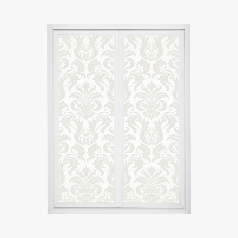 Adesivo per finestra elegante motivo damascato beige e crema