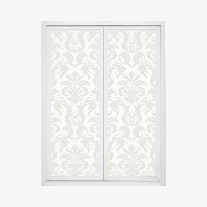 Adesivo per finestra elegante motivo damascato beige e crema