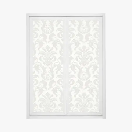Adesivo per finestra elegante motivo damascato beige e crema • Wallissimo®