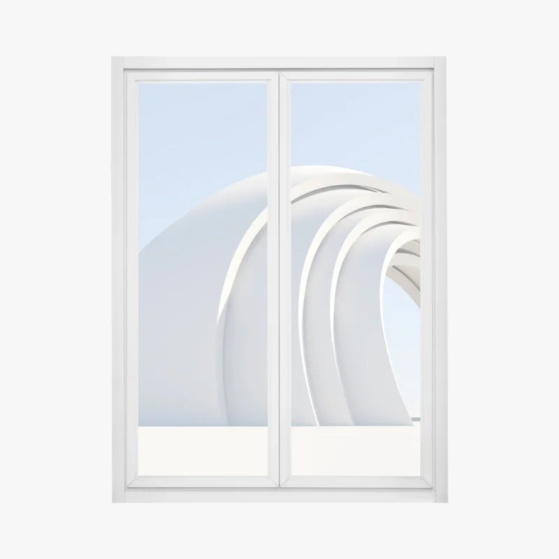 Adesivo per finestra arco moderno minimalista su sfondo azzurro