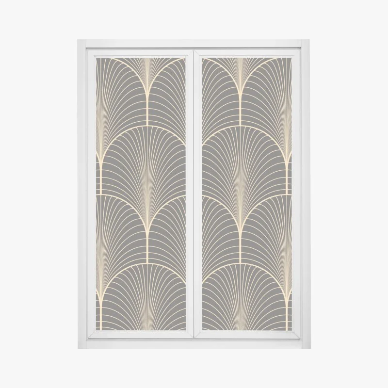 Adesivo per finestra motivo art déco dorato su sfondo nero