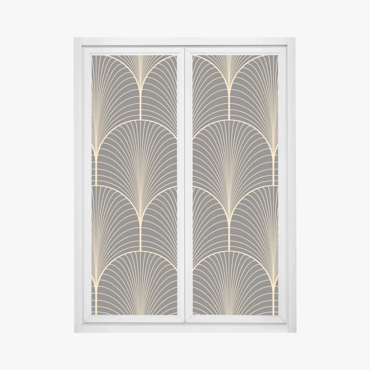 Adesivo per finestra motivo art déco dorato su sfondo nero • Wallissimo® Adesivo per finestra motivo art déco dorato su sfondo nero • Wallissimo®