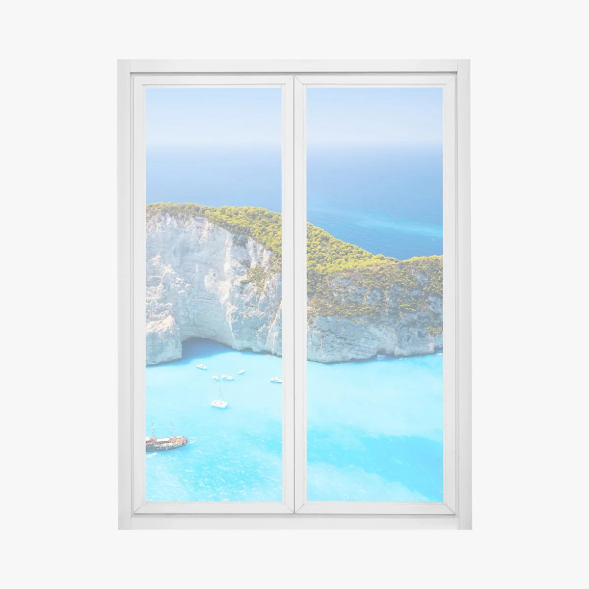 Adesivo per finestra oasi turchese: baia di Navagio, Zakynthos • Wallissimo® Adesivo per finestra oasi turchese: baia di Navagio, Zakynthos • Wallissimo®