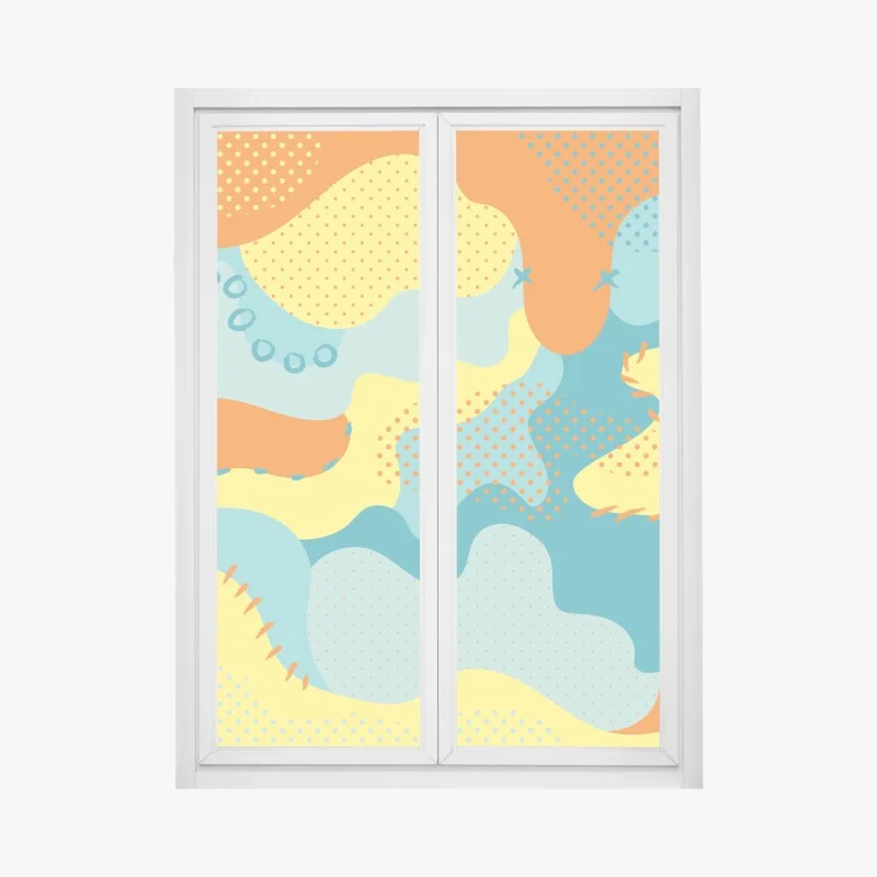 Adesivo per finestra composizione astratta pop art colorata