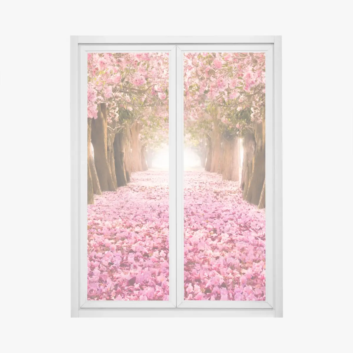Adesivo per finestra viale incantato di fiori di ciliegio • Wallissimo®