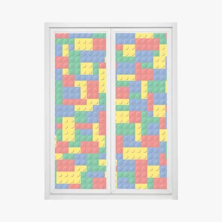 Adesivo per finestra motivo di mattoncini colorati per pareti • Wallissimo®