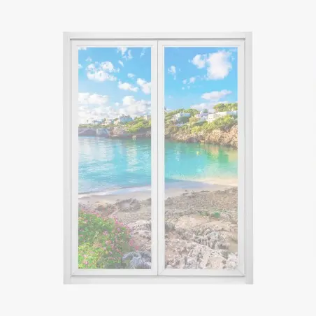Adesivo per finestra baia tranquilla a Cala Esmeralda • Wallissimo®