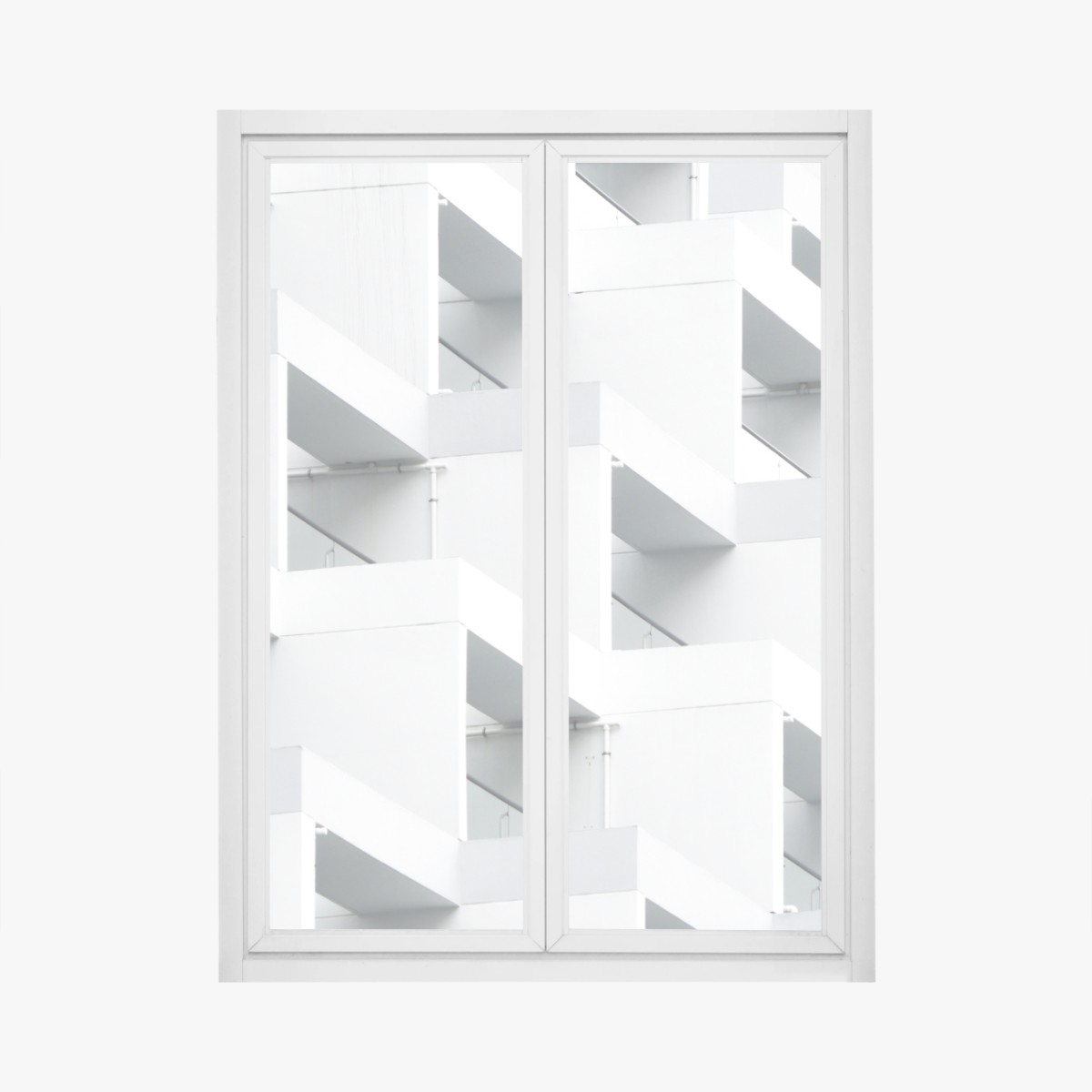 Adesivo per finestra geometria urbana in bianco • Wallissimo®