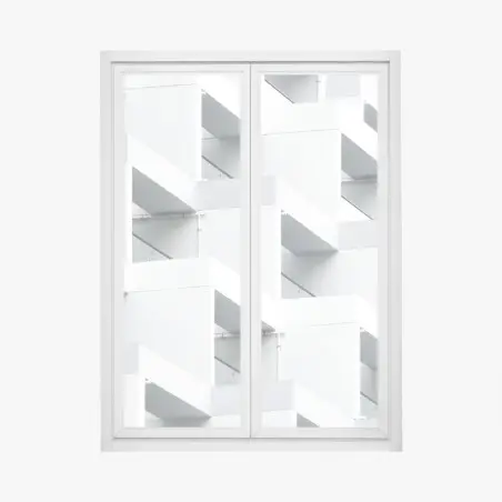 Adesivo per finestra geometria urbana in bianco • Wallissimo®