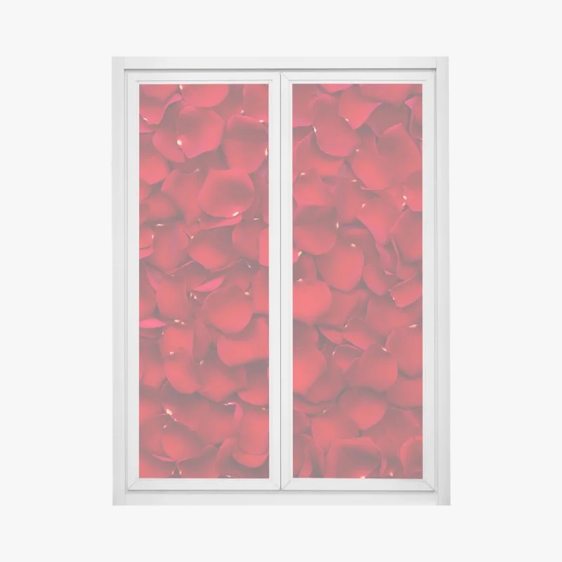 Adesivo per finestra mosaico di petali di rosa rossa