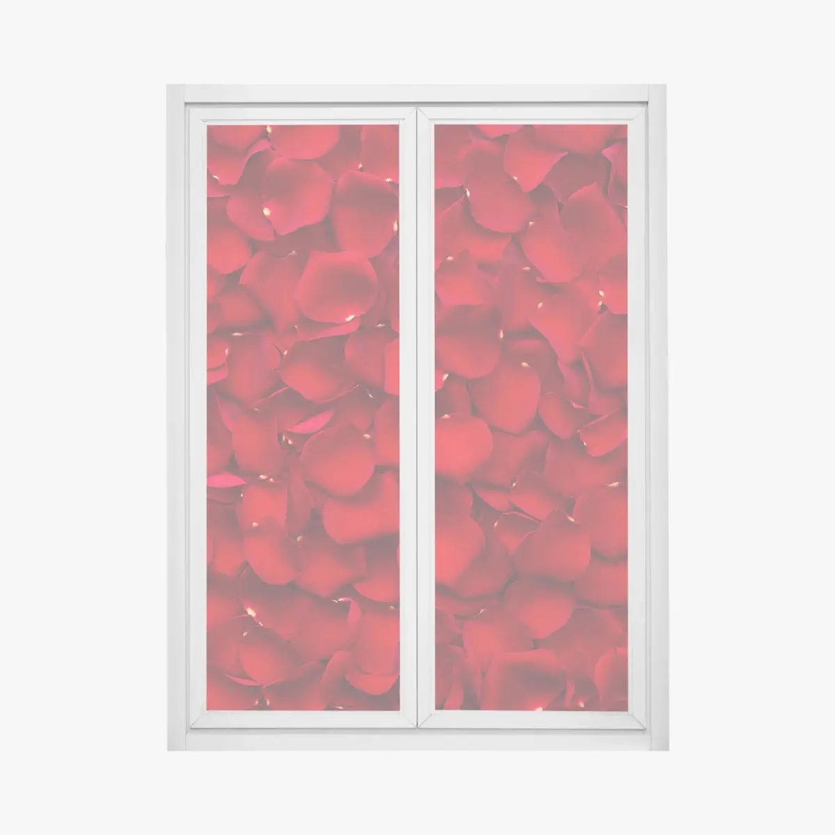 Adesivo per finestra mosaico di petali di rosa rossa • Wallissimo®