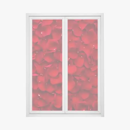 Adesivo per finestra mosaico di petali di rosa rossa • Wallissimo®