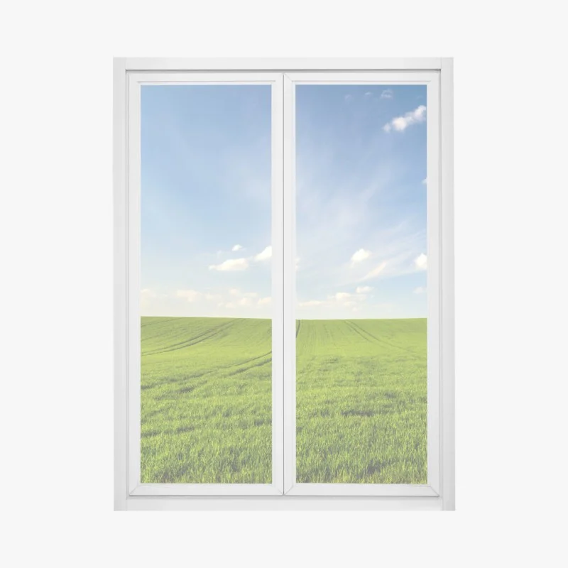 Adesivo per finestra panorama primaverile campo di grano verde