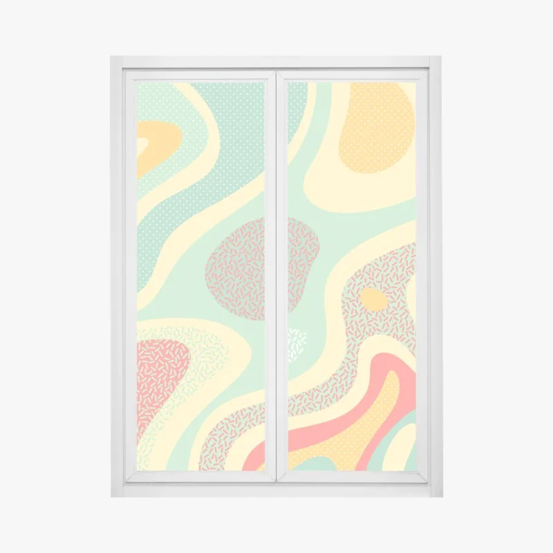 Adesivo per finestra mosaico organico in pastello