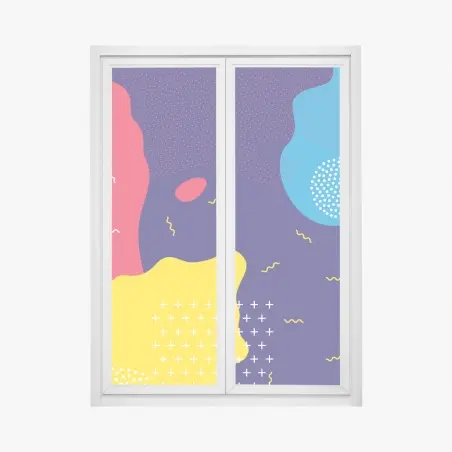 Adesivo per finestra motivo astratto pop dai colori vivaci • Wallissimo®