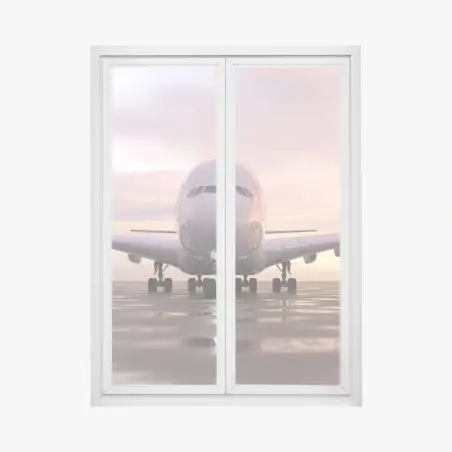 Adesivo per finestra aereo imponente al tramonto • Wallissimo®